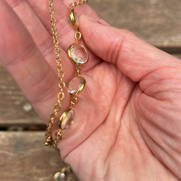 J. Crew Necklace Gold and Crystal Elegant Jeweled 36” - Picture 2 of 7